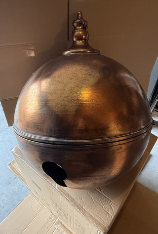 3x Mega grote metalen kerstballen, Paardekooper, Red copper