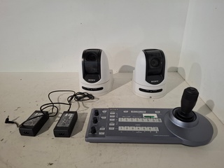 IP-besturingspaneel, SONY, RM-IP10, met 2x PTZ camera, SONY SRG-300SHE