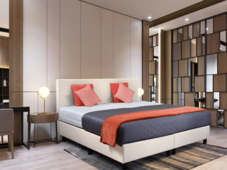 Boxspringcombinatie 180/200, M-Ray, Valencia, Beige