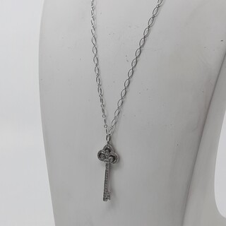 Collier, 18 karaats met platina hanger