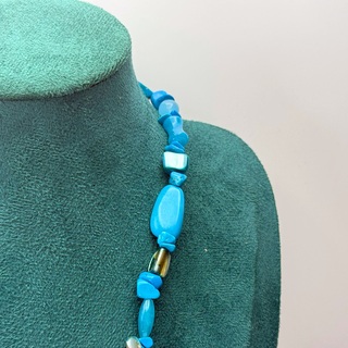 Collier lapis lazuli, gepolijst parelmoer en agaat