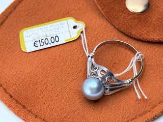 Zilveren ring met Akoya parel