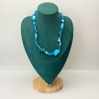 Collier lapis lazuli, gepolijst parelmoer en agaat