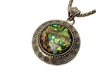 Armband + collier + oorbellen met abalone/parelmoer