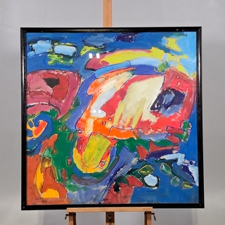 Acryl schilderij, Maya Wildevuur, Abstract, 1997