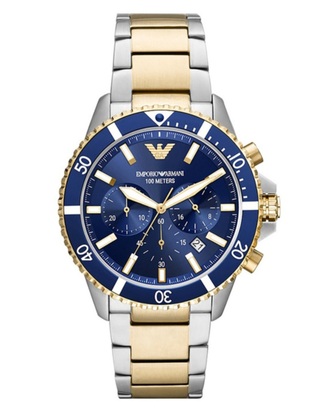Emporio Armani two tone diver chronograph herenhorloge