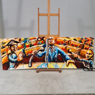 2x Schilderij, Jorik Barteling, 2003