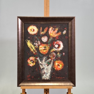Schilderij, F. Wiegers, Bloemen