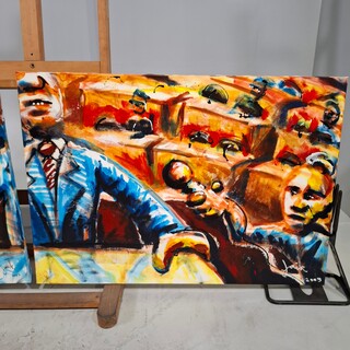 2x Schilderij, Jorik Barteling, 2003