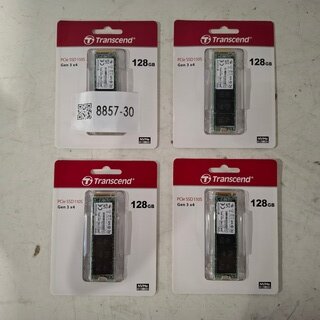4x SSD Kaart 128GB, Transcend, PCIe SSD 110S Gen 3 x4