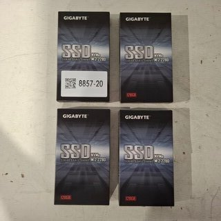 4x SSD kaart 128GB, Gigabyte, NVMe M.2 2280, 2022