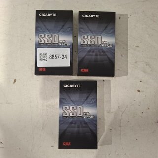 3x SSD Kaart 128GB, Gigabyte, NVMe M.2 2280, 2022