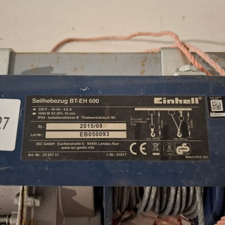 Elektrische kabeltakel, Einhell, BT-EH 600, 2015