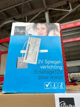 Inbouwnis 60x30x7.5 cm met flens, 1x 12V spiegelverlichting, Plieger