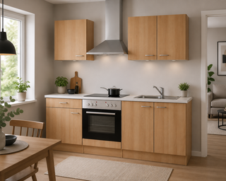 Design hoek keuken met apparatuur, Kevin, wit