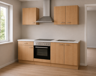 Design hoek keuken met apparatuur, Kevin, wit