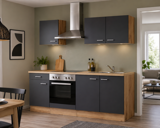 Design keuken met apparatuur, Jerome, antraciet