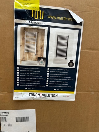 Elektrische handdoekradiator 350W 830×450 mm, Masterwatt, 300100350 CA