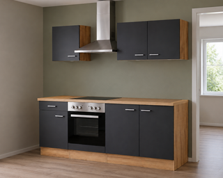Design keuken met apparatuur, Jerome, antraciet