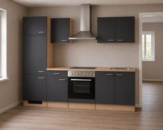 Design keuken met apparatuur, Maxime, antraciet