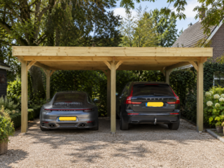 Dubbele carport 750x600x270 cm, Vrijstaand