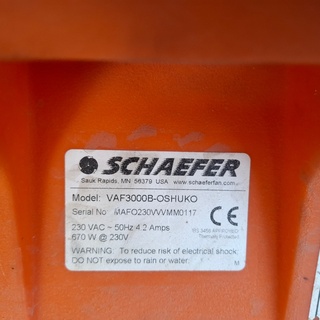 Afzuiginstallatie 230V 3.400m³/uur ~ Schaefer Ventilation, Americ VAF-