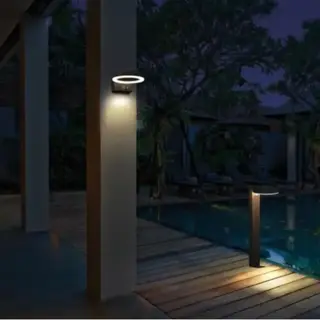 4x Led’s Light outdoor wandlamp solar met sensor rond Leds light, 8719