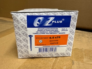 Ca. 24x 100 pack spaanplaatschroeven QZ-Combi, 6×70