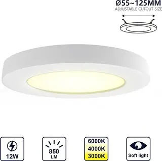 5x Led Inbouwspot Verstelbaar – Rond – 12W – 850 Lumen Aigostar, 84333