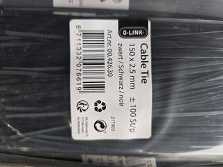 Ca. 100x Tie Wraps, Q-Link, 00,426,30, zwart