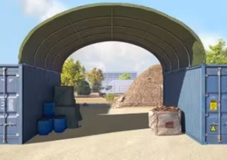 Mobiele werkplaatsoverkapping