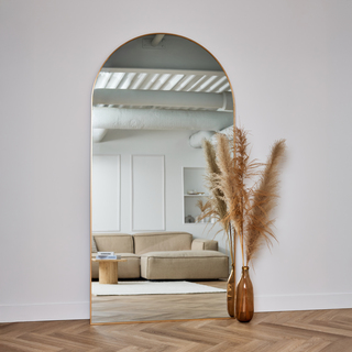 Design spiegel met boog goud 200×100 cm