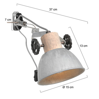 2x Klemspot en wandlamp Nikkel E27 fitting, Mexlite, Gearwood 2752NI,
