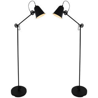 2x Staande lamp met E27 fitting, Anne Light, Dolphin 1325ZW, Zwart, 20