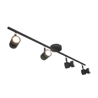 Zwarte 4-lichts spot met dimbaar GU10 licht, Steinhauer, Natasja 7904Z