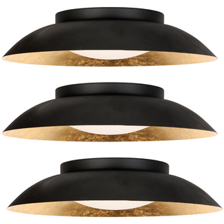 3x Plafondlamp 3 staps dimbaar, Steinhauer, Brotke 4127ZW, Zwart / Gou