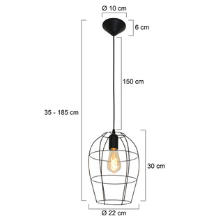 3x Hanglamp – Stijlvol open design met E27 fitting, Mexlite, Minimalic