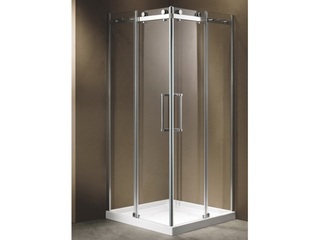 Douchecabine Vonato, Vistral, zilverkleurig frame met witte douchebak