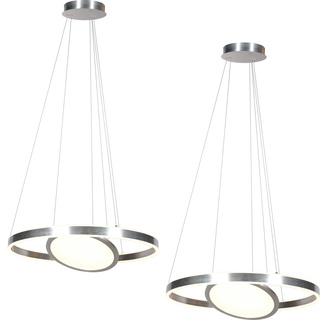 2x Hanglamp 60cm met binnenplaat, Steinhauer, Ringlux 3514ST, Staal, 2