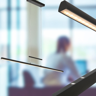 Hanglamp 150 cm breed | 2100 lumen, Steinhauer, Profilo 3318ZW, Zwart,