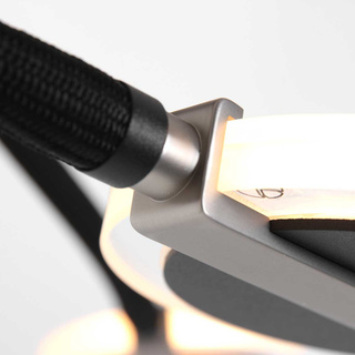 Plafondlamp met glas en LED, Steinhauer, Turound 3375ZW, Zwart, 2026