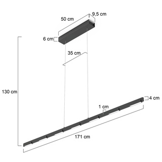 Hanglamp met Cable lift, Steinhauer, Bloc 3297ZW, Zwart, 2026