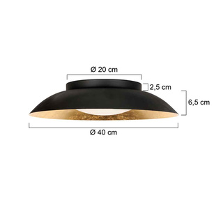 3x Plafondlamp 3 staps dimbaar, Steinhauer, Brotke 4127ZW, Zwart / Gou
