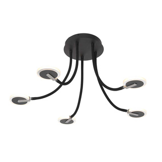 Plafondlamp met glas en LED, Steinhauer, Turound 3375ZW, Zwart, 2026