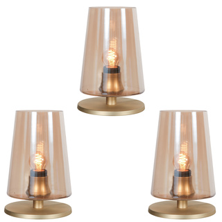 3x Tafellamp Messing E27 fitting Touch on/off, Steinhauer, Ancilla 310