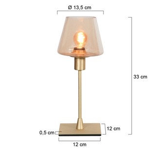 2x Tafellamp Messing E14 fitting Touch on/off, Steinhauer, Ancilla 310
