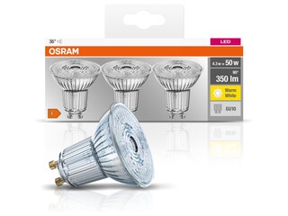 5x LED Spot GU10 Osram, warm wit, 4.3w 2700k