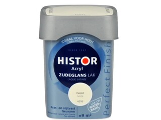 2x Lak Waterbasis Zijdeglans Histor, perfect finish, ivoor, 750 ml