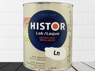 5x Lak Hoogglans 2,5 liter Histor, perfect finish, basis ln