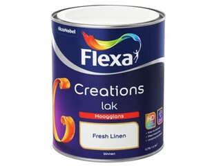2x Lak Hoogglans Flexa, creations, fresh linen, 750 ml